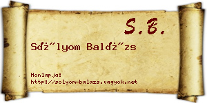 Sólyom Balázs névjegykártya
